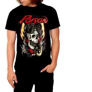 Poison Colored Tattoo Logo metal rock Official T-Shirt L NWT